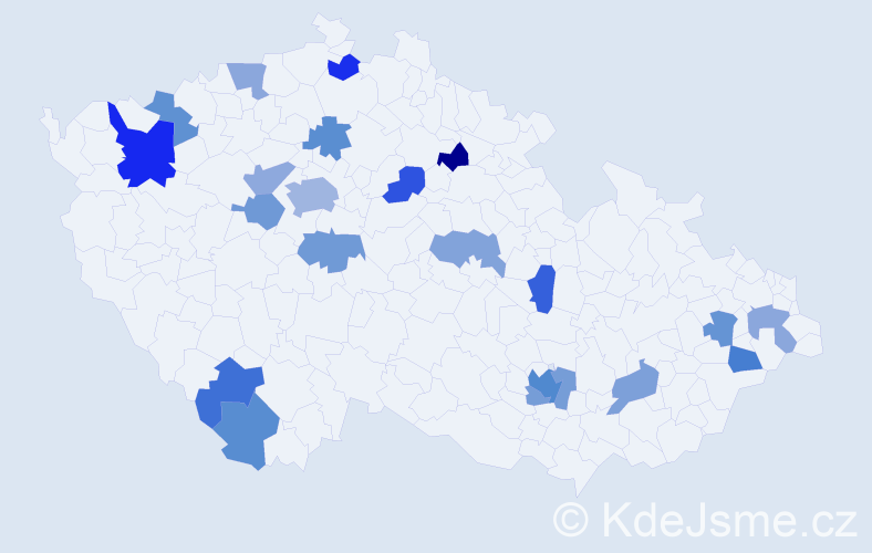 Jméno: 'Neklan', počet výskytů 33 v celé ČR