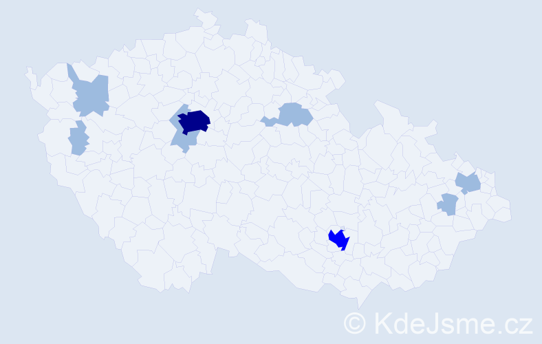 Jméno: 'Daniel Alexander', počet výskytů 13 v celé ČR