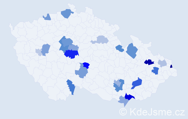 Jméno: 'Mlada', počet výskytů 57 v celé ČR