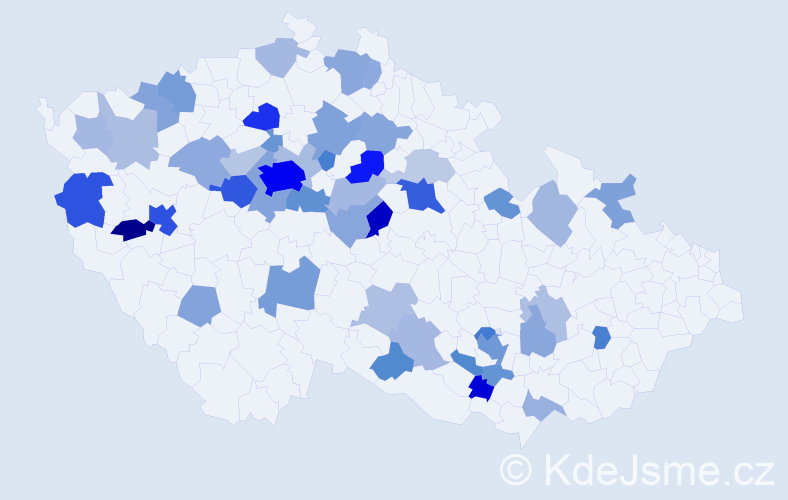 Jméno: 'Yevheniya', počet výskytů 122 v celé ČR