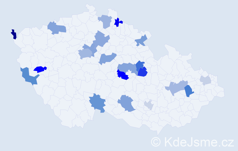 Jméno: 'Tomáš Josef', počet výskytů 27 v celé ČR