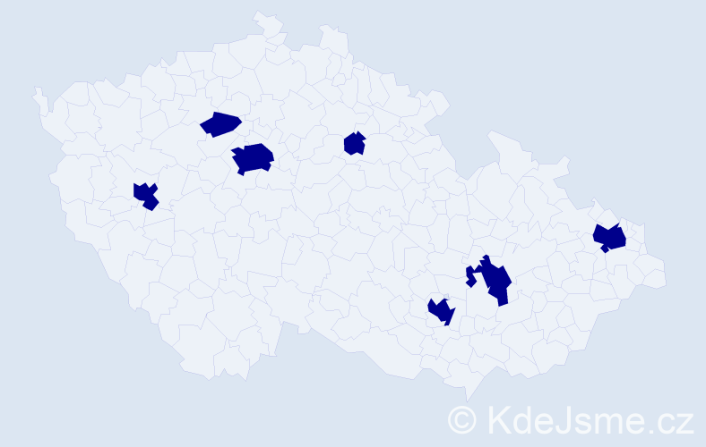 Jméno: 'Dexter', počet výskytů 7 v celé ČR