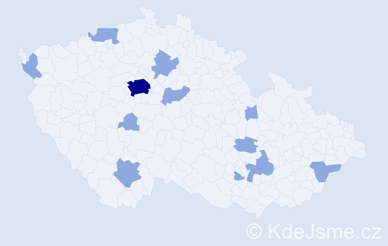 Jméno: 'Klementýna', počet výskytů 17 v celé ČR