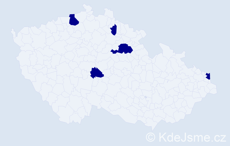 Jméno: 'Eliska', počet výskytů 5 v celé ČR