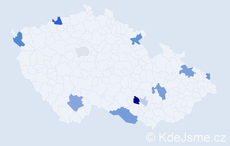 Jméno: 'Yasemin', počet výskytů 11 v celé ČR
