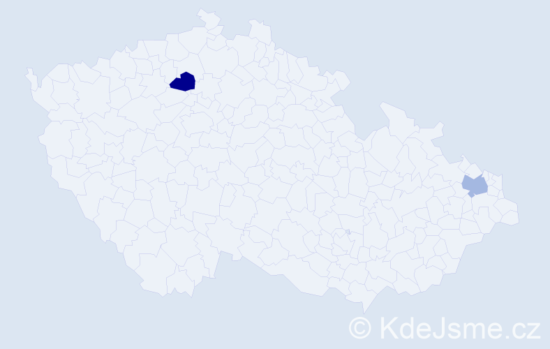 Jméno: 'Pal', počet výskytů 2 v celé ČR