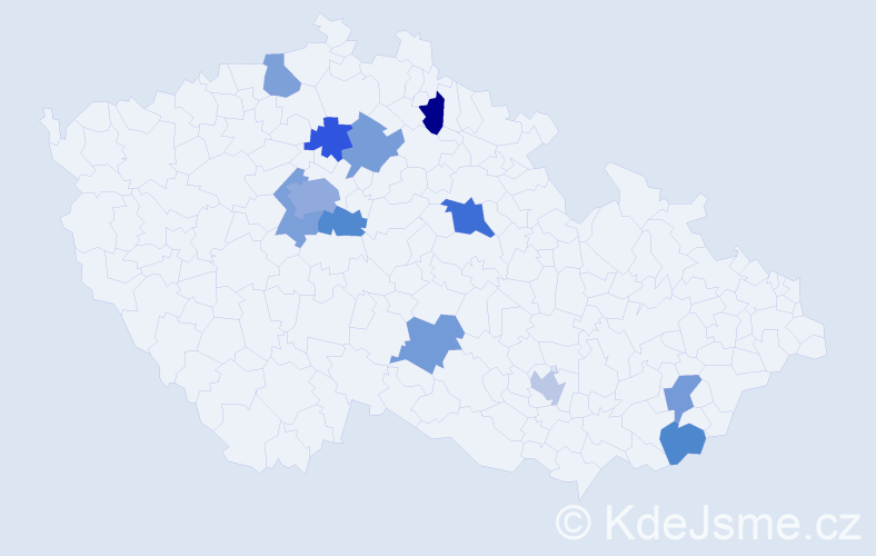 Jméno: 'Jara', počet výskytů 17 v celé ČR
