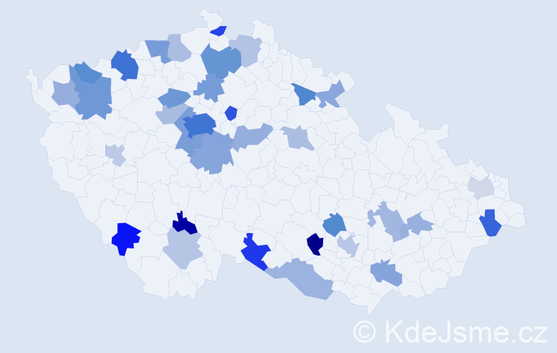 Jméno: 'Jevgenij', počet výskytů 68 v celé ČR