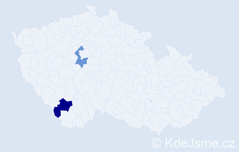 Jméno: 'Siwar', počet výskytů 2 v celé ČR