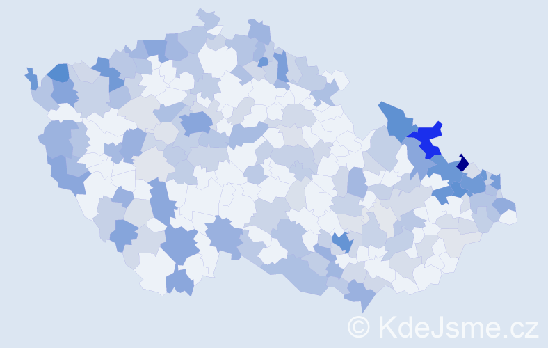 Jméno: 'Andreas', počet výskytů 492 v celé ČR