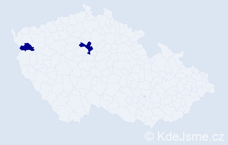 Jméno: 'Khadijah', počet výskytů 2 v celé ČR