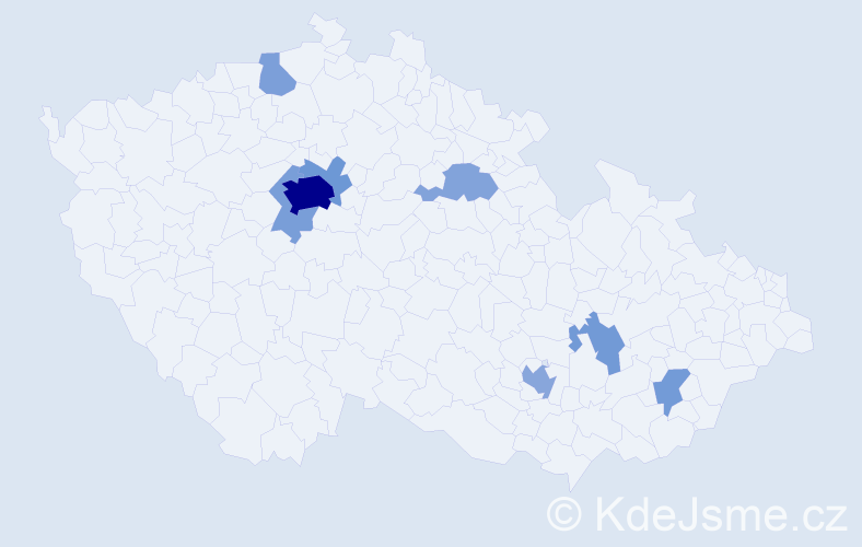 Jméno: 'Yi', počet výskytů 33 v celé ČR
