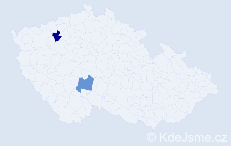 Jméno: 'Madlenka', počet výskytů 2 v celé ČR