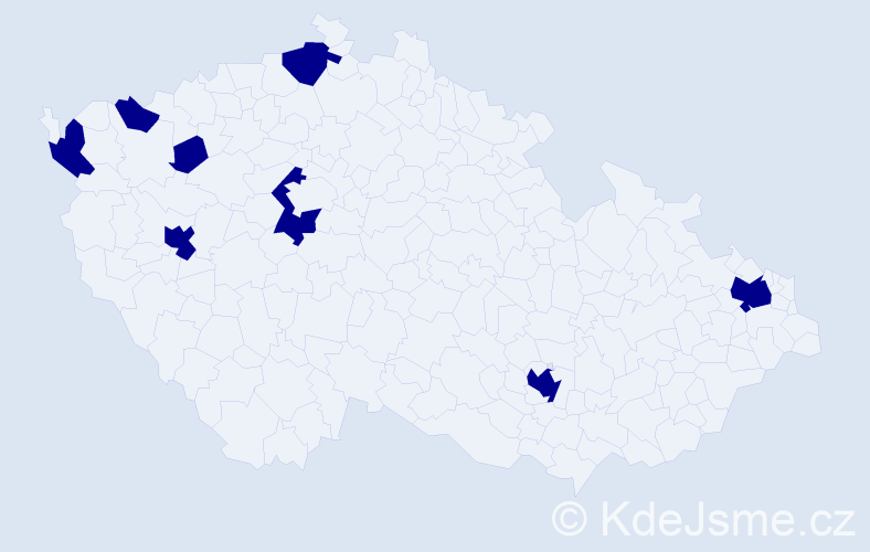 Jméno: 'Kieu Oanh', počet výskytů 8 v celé ČR