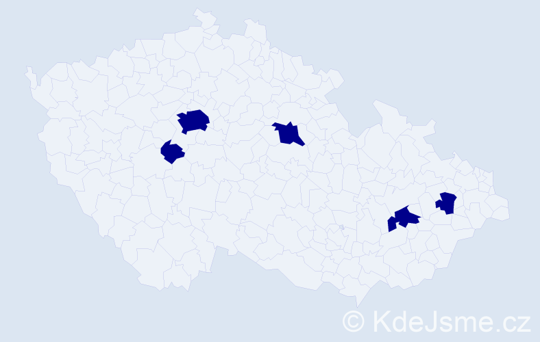 Jméno: 'Dejidmaa', počet výskytů 5 v celé ČR
