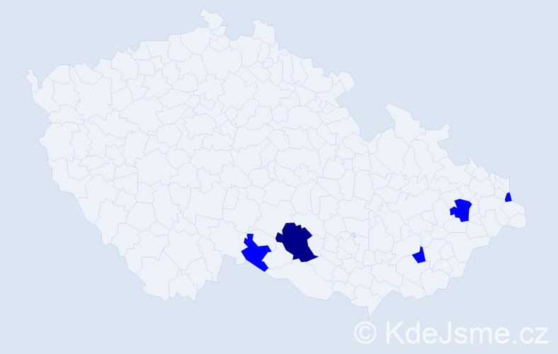 Jméno: 'Aňa', počet výskytů 6 v celé ČR