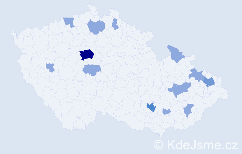Jméno: 'Teo', počet výskytů 22 v celé ČR