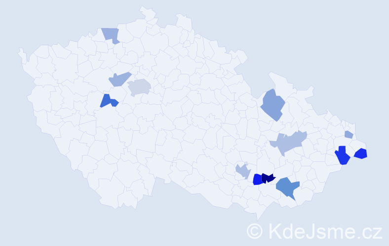 Jméno: 'Zdirad', počet výskytů 17 v celé ČR