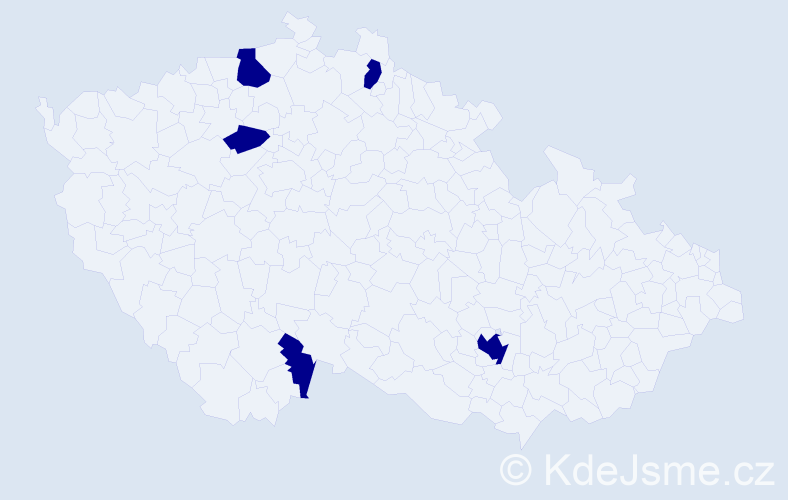 Jméno: 'Hava', počet výskytů 5 v celé ČR