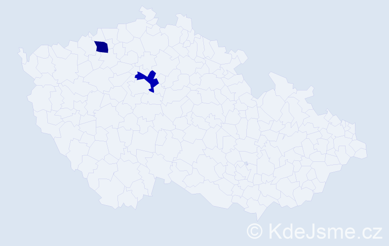 Jméno: 'Miluš', počet výskytů 2 v celé ČR