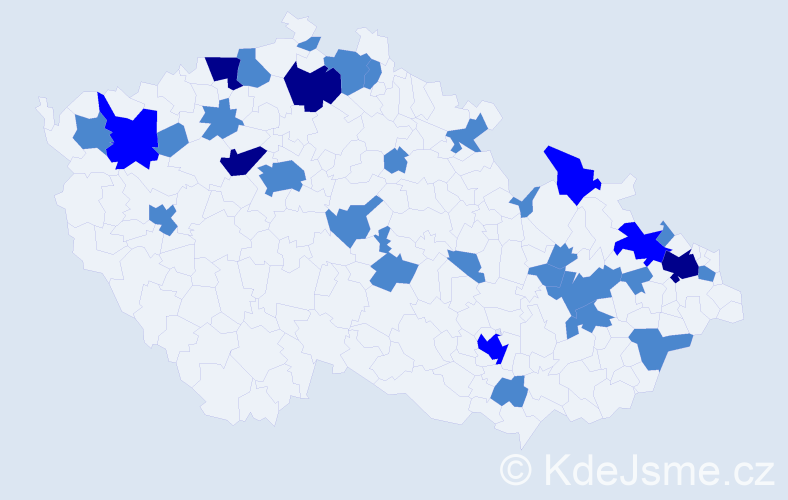 Jméno: 'Editha', počet výskytů 44 v celé ČR