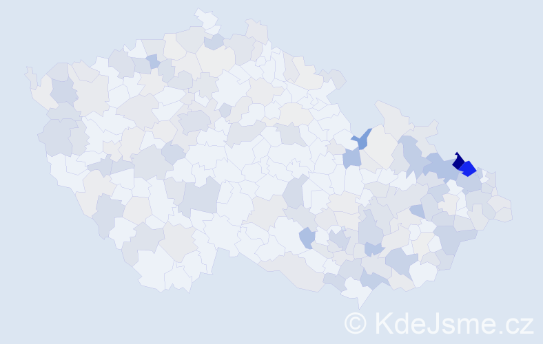 Jméno: 'Bernard', počet výskytů 470 v celé ČR
