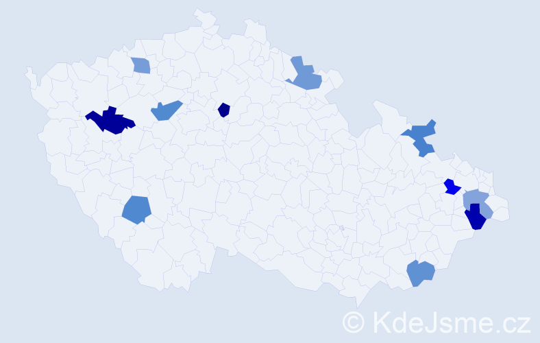 Jméno: 'Kajetána', počet výskytů 12 v celé ČR