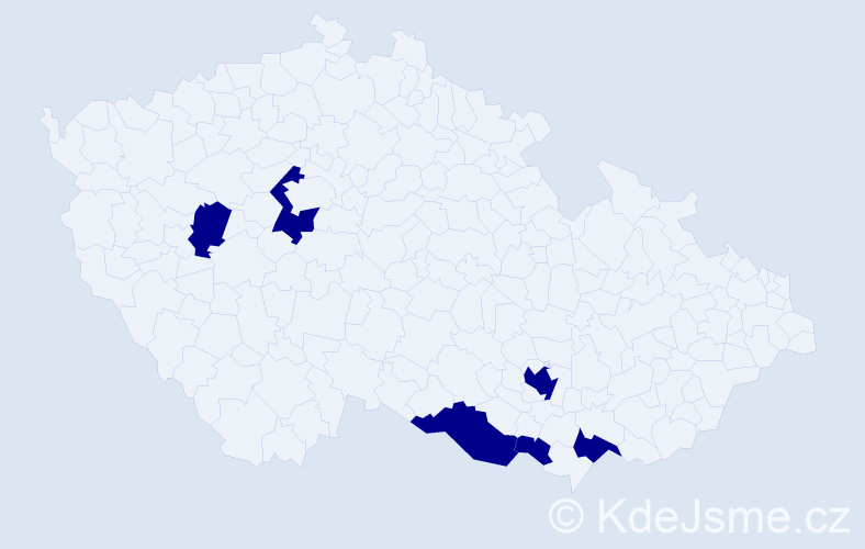 Jméno: 'Tinka', počet výskytů 6 v celé ČR