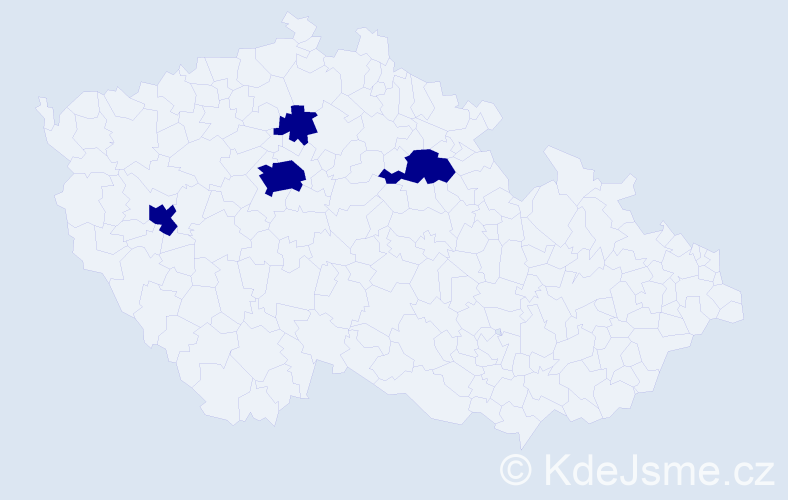 Jméno: 'Pavel Alexander', počet výskytů 4 v celé ČR