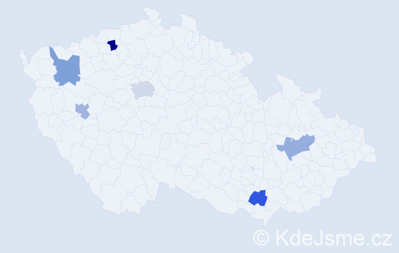 Jméno: 'Claude', počet výskytů 7 v celé ČR