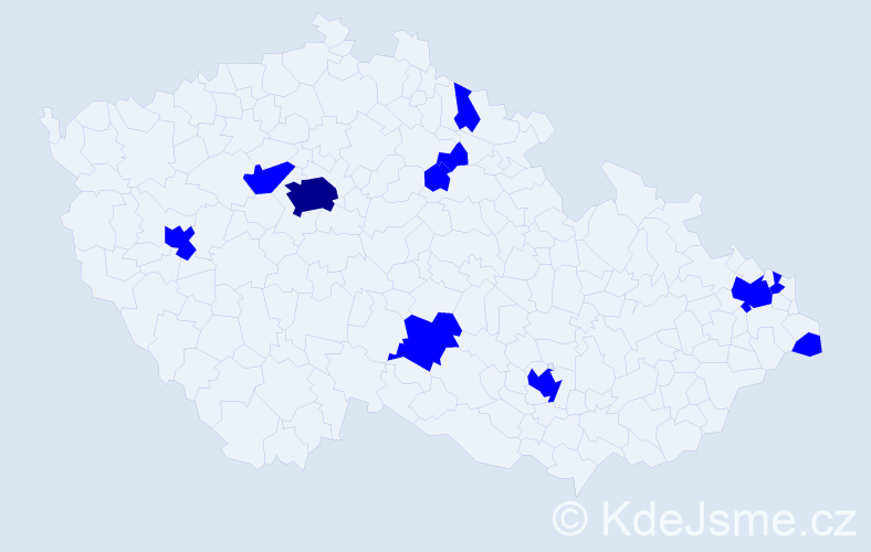 Jméno: 'Anna Magdaléna', počet výskytů 12 v celé ČR