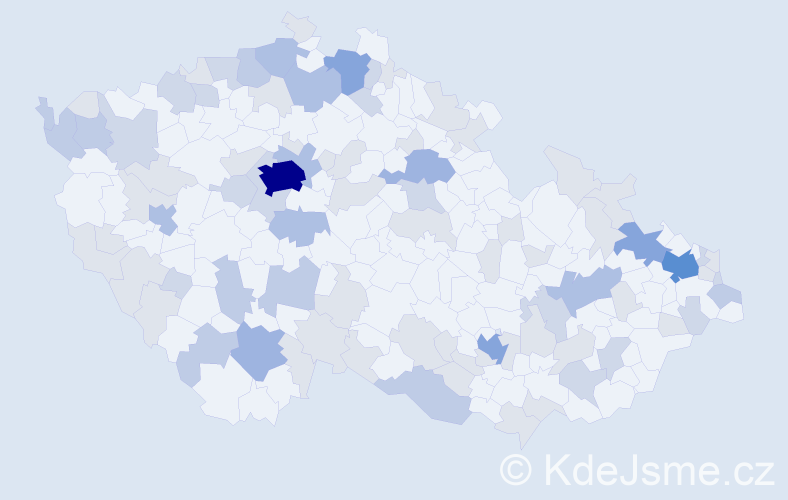 Jméno: 'Mathias', počet výskytů 200 v celé ČR