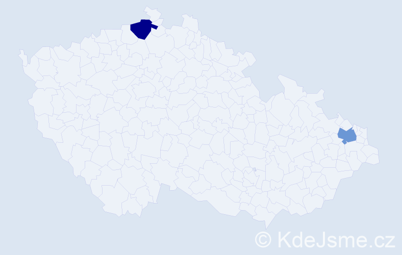 Jméno: 'Tri', počet výskytů 2 v celé ČR