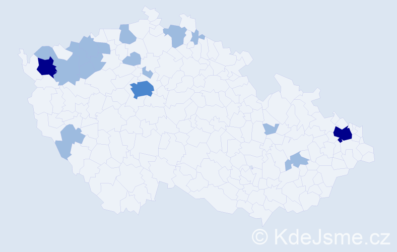 Jméno: 'Serena', počet výskytů 25 v celé ČR