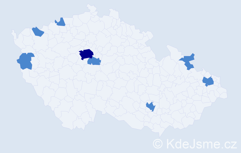 Jméno: 'Ngoc', počet výskytů 10 v celé ČR
