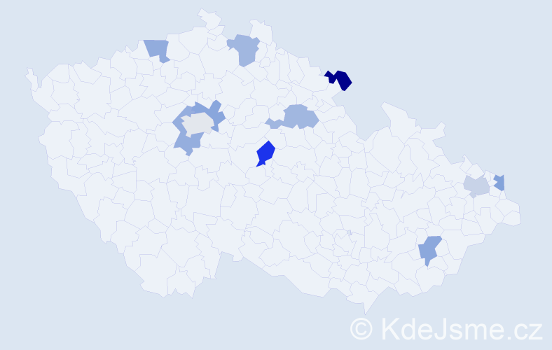 Jméno: 'Miranda', počet výskytů 11 v celé ČR