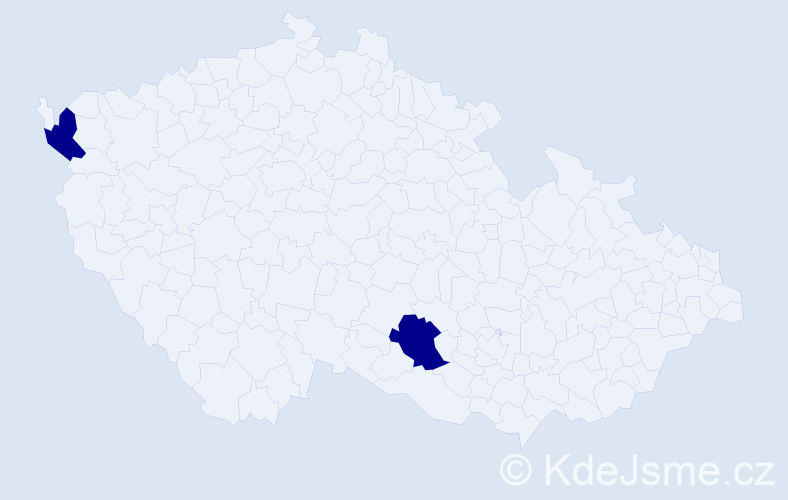 Jméno: 'Ich', počet výskytů 2 v celé ČR