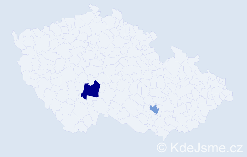 Jméno: 'Cristophe', počet výskytů 2 v celé ČR