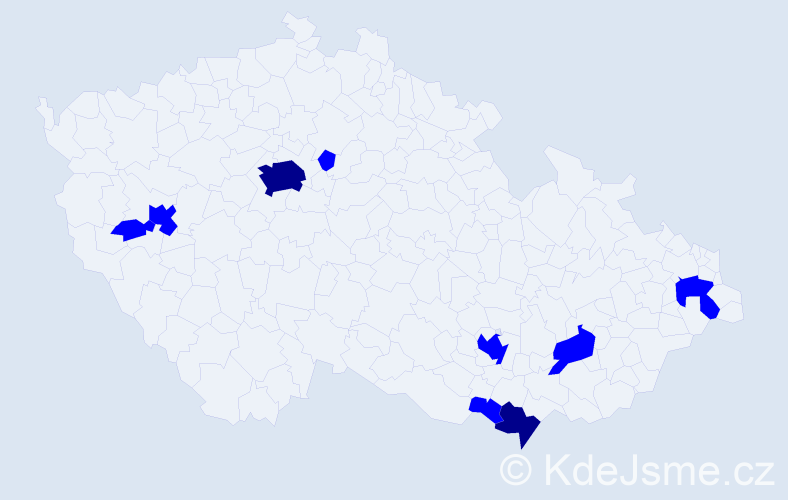 Jméno: 'Noema', počet výskytů 11 v celé ČR