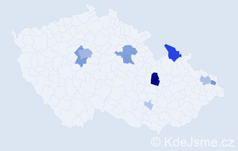 Jméno: 'Daruška', počet výskytů 12 v celé ČR