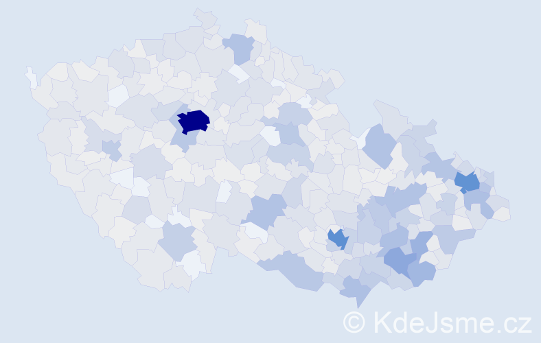 Jméno: 'Bohdana', počet výskytů 1951 v celé ČR