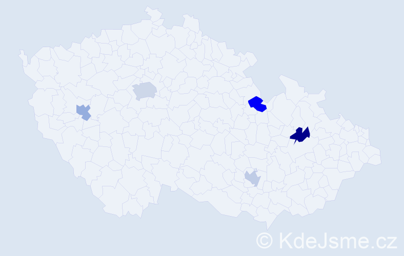 Jméno: 'Kristijan', počet výskytů 6 v celé ČR