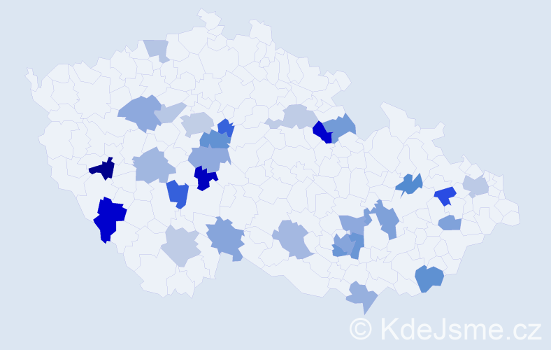 Jméno: 'Wendy', počet výskytů 45 v celé ČR