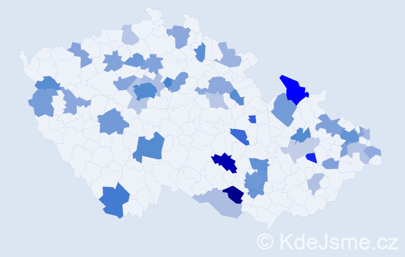 Jméno: 'Teodora', počet výskytů 101 v celé ČR