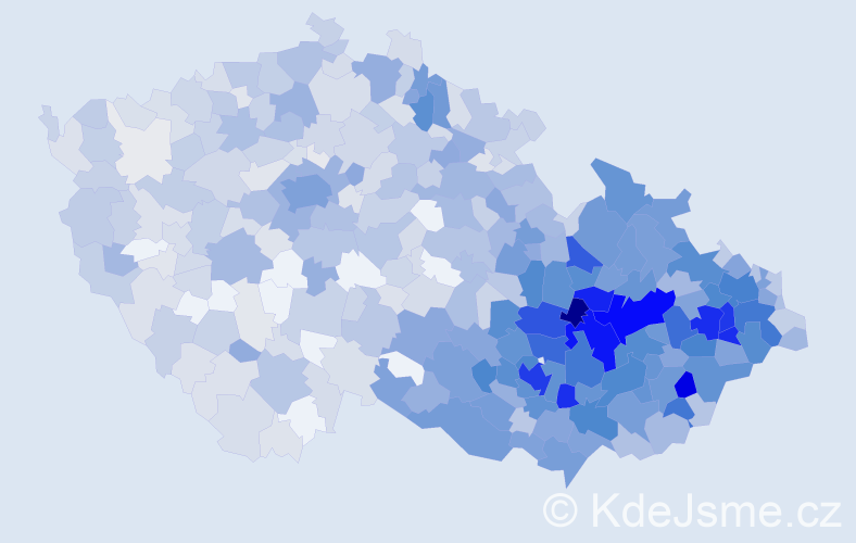 Jméno: 'Mojmír', počet výskytů 2850 v celé ČR