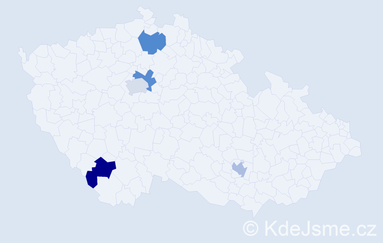 Jméno: 'Quý', počet výskytů 5 v celé ČR