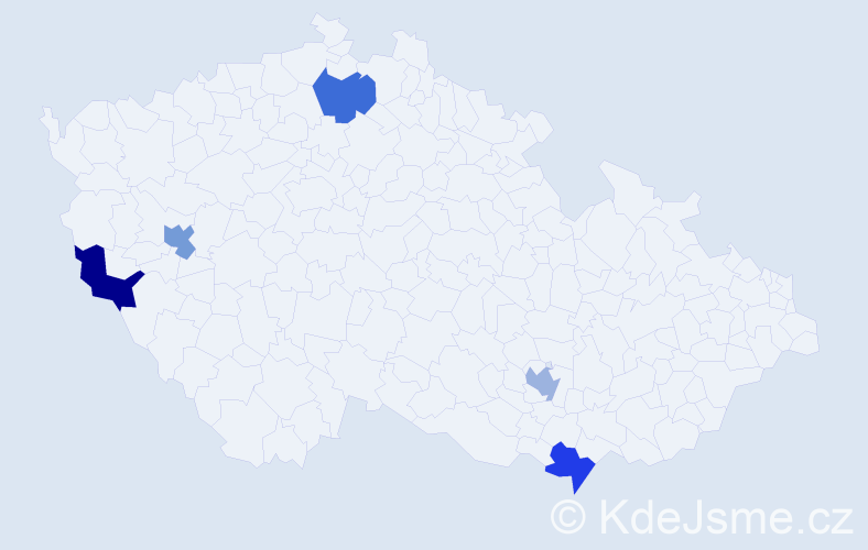 Jméno: 'Sadat', počet výskytů 5 v celé ČR