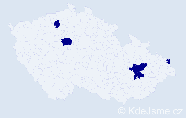 Jméno: 'József', počet výskytů 5 v celé ČR