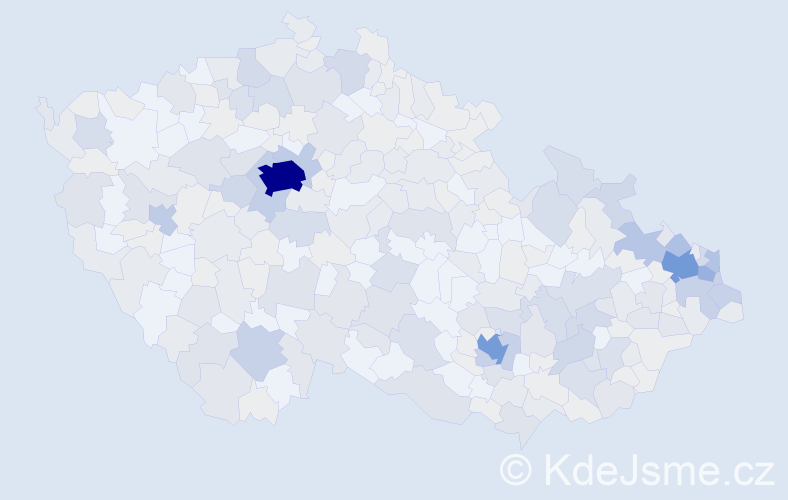 Jméno: 'Teodor', počet výskytů 709 v celé ČR