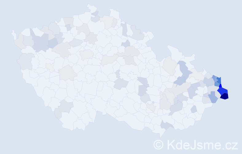 Jméno: 'Kazimír', počet výskytů 227 v celé ČR